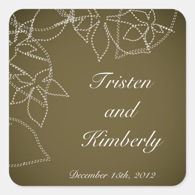 Favour Stickers Autumn Floral Fall Brown Sugar (Front)