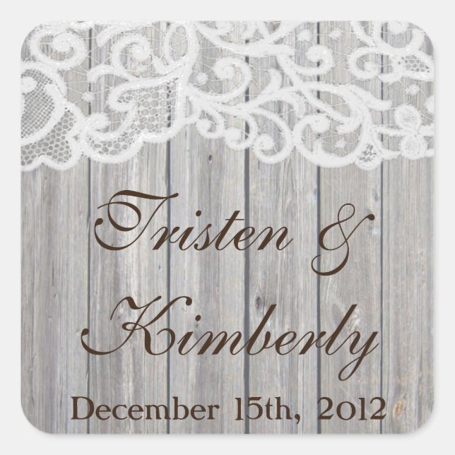 Favour Stickers Horse Shoes on Wood Lace Country (Front)