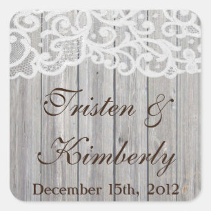 Favour Stickers Horse Shoes on Wood Lace Country