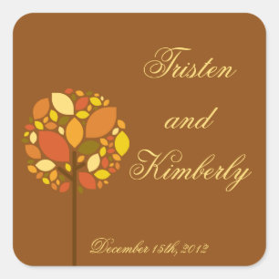 Favour Stickers Modern Autumn Tree Fall Foliage