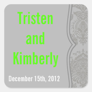 Favour Stickers Modern Grey Damask Lace Print Patt