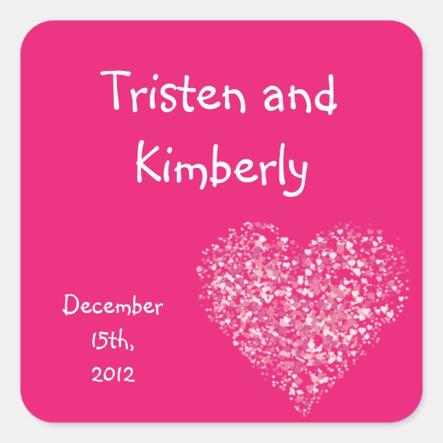 Favour Stickers Pink Floral Petals Flower Rose (Front)