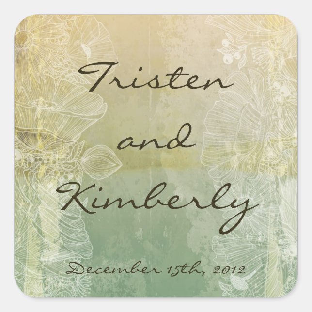 Favour Stickers Vintage Floral Antique Victorian (Front)