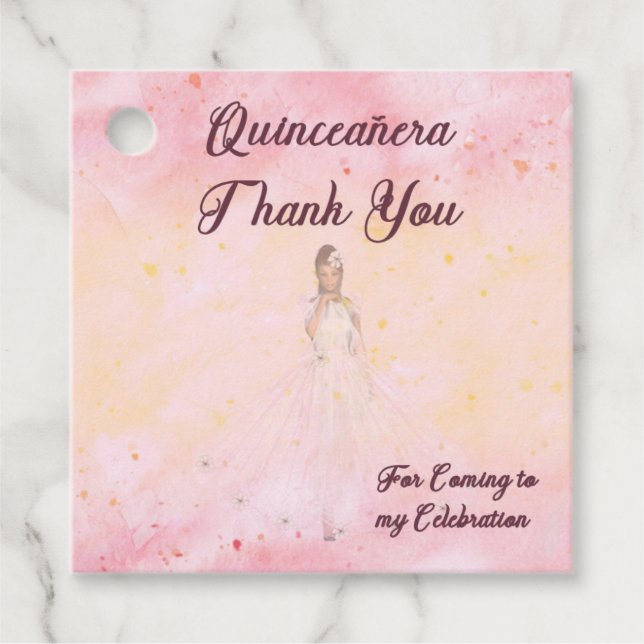 Favour Tag for Quinceanera (Front)