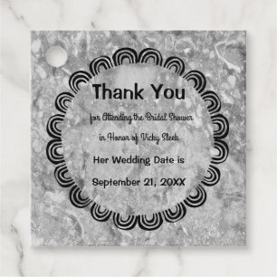 Favour Tag for Wedding Shower in Faux Marble