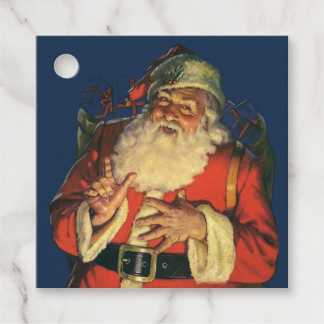 FAVOUR TAG  : VINTAGE Santa Claus  (Front)