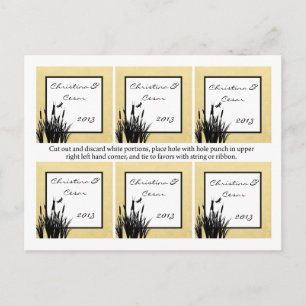 Favour Tags Cattail/Dragonfly Silhouette floral na Postcard
