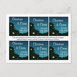 Favour Tags Fireflies and Mason Jars Sunset Night Postcard