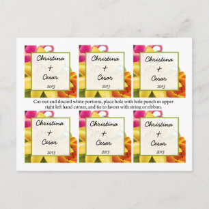 Favour Tags Hawaiian Exotic Flowers Colourful Lily Postcard