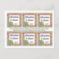 Favour Tags Lime Green/Hot Pink Flower Flourish Gr
