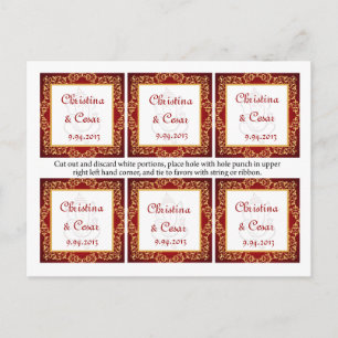 Favour Tags Lord Ganesha/Hindu Red Spiritual Red m Postcard