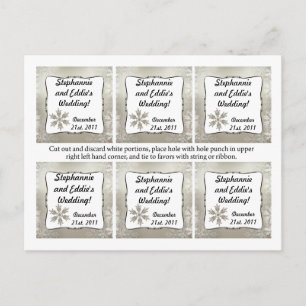 Favour Tags Silver Christmas Blur Holiday Postcard