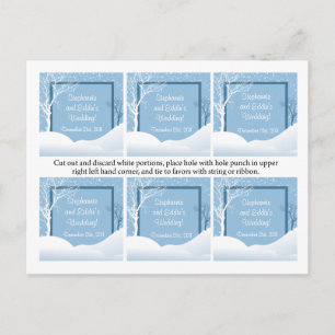 Favour Tags Winter Blue Christmas Holiday Postcard