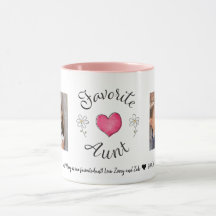 Favourite Aunt 2 Photo Custom Mug