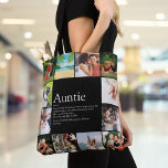 Favourite Aunt Auntie Definition 12 Photo Collage Tote Bag<br><div class="desc">Personalise for your special,  favourite Aunt or Auntie to create a unique gift. A perfect way to show her how amazing she is every day. You can even customise the background to their favourite colour. Designed by Thisisnotme©</div>