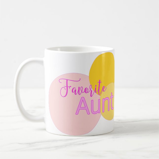 Favourite Aunt Colourful Bubbles Coffee Mug (Left)