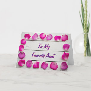 Favourite Aunt Floral Pink Birthday Card