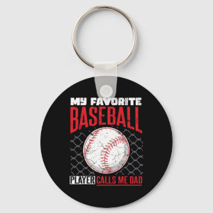 Favourite Baseball Player Calls Me Dad Baseball Da Key Ring