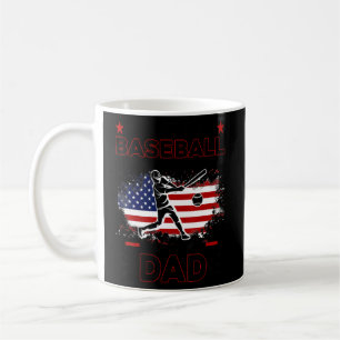 Favourite Baseball Player Calls Me Dad USA Flag Fa Coffee Mug