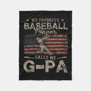 Favourite Baseball Player Calls Me G-pa Father's D Fleece Blanket
