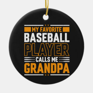 Favourite Baseball Player Calls Me Grandpa Ceramic Tree Decoration