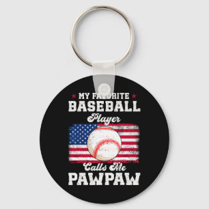 Favourite Baseball Player Calls Me Pawpaw Flag Fat Key Ring