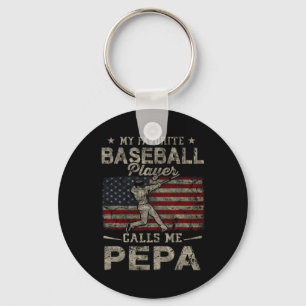 Favourite Baseball Player Calls Me Pepa Father's D Key Ring
