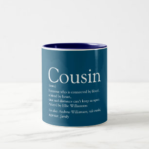 Favourite Best Ever Cousin Definition Blue Two-Tone Coffee Mug
