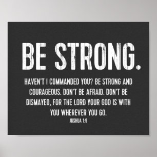Favourite Bible Verse Poster, Christian, Be Strong Poster