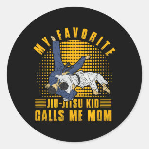 favourite Brazilian Jiu-Jitsu Kid calls Mum Premiu Classic Round Sticker