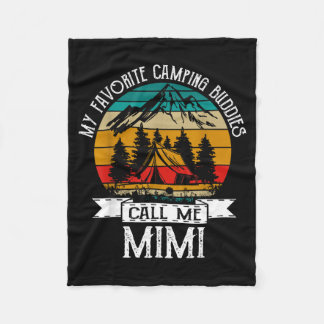 Favourite Camping Buddies Call Mimi Vintage Xmas Fleece Blanket