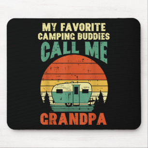 Favourite Camping Buddies Grandpa Retro Grandfathe Mouse Mat