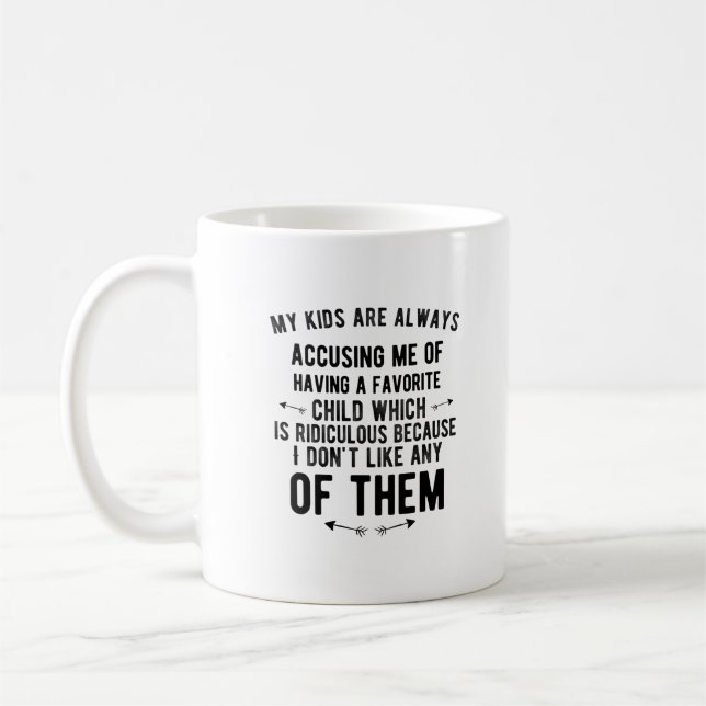 Favourite child accusing funny gifts for parents f coffee mug (Left)