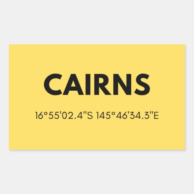 Favourite City Cairns Australia Skyline Coordinate Rectangular Sticker (Front)
