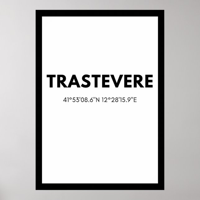 Favourite City Trastevere Italy Skyline Coordinate Poster (Front)