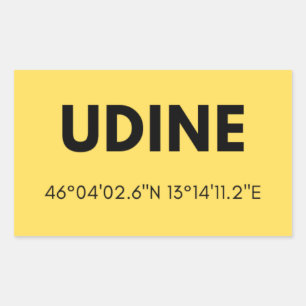 Favourite City Udine Italy Skyline Coordinates Rectangular Sticker