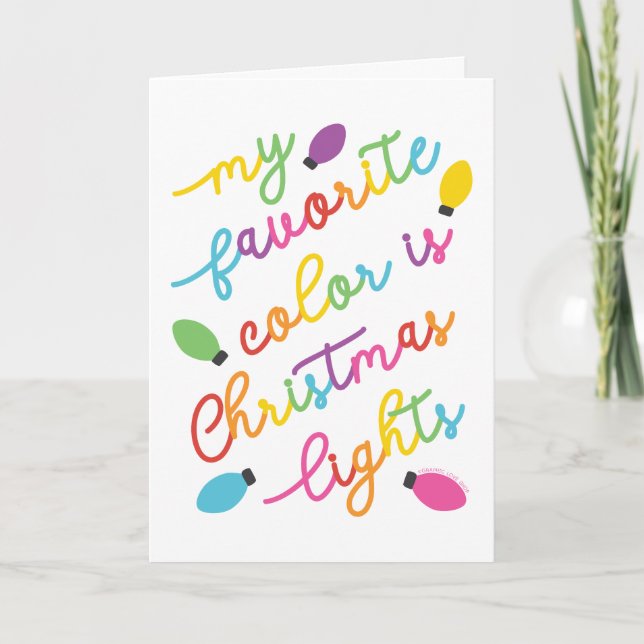 Favourite Colour Christmas Lights © GraphicLoveSho Card (Front)
