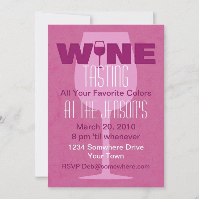 Favourite Colour Is Wine Tasting Invitation (Front)
