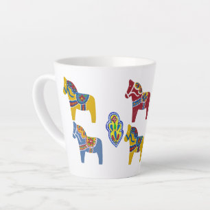 Favourite Colours Dala Horses by Julia Latte Mug