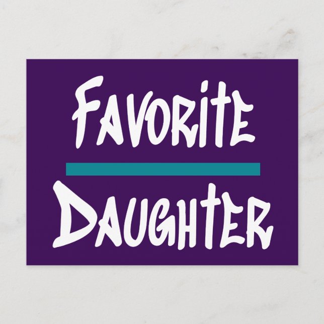 Favourite Daughter Cute Fun Novelty Postcard (Front)