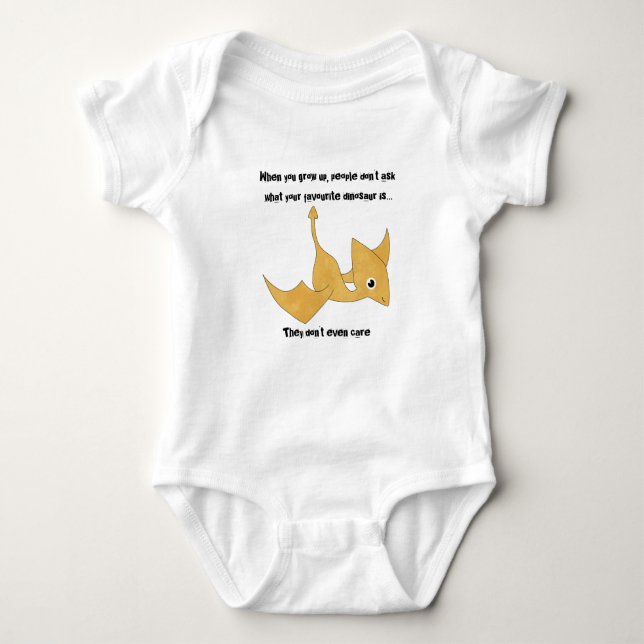 Favourite Dinosaur featuring the Pterodactyl Baby Bodysuit (Front)