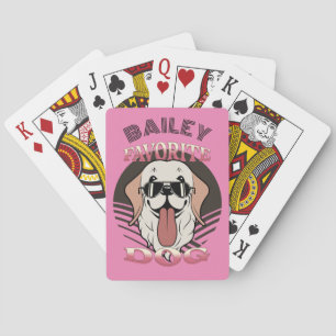 Favourite dog, funny cute dog mum/dad Personalise Playing Cards