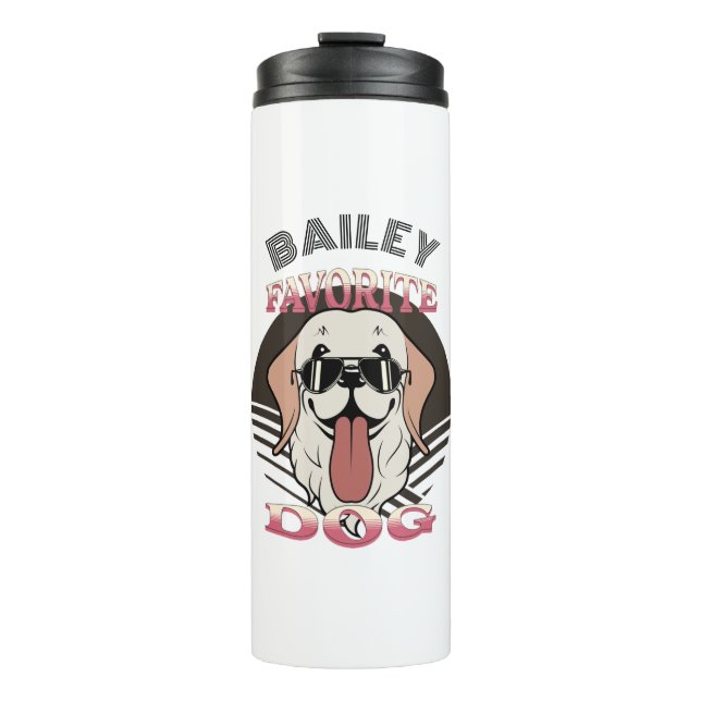 Favourite dog, funny cute dog mum/dad Personalise  Thermal Tumbler (Front)