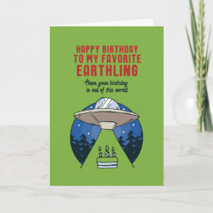 Birthday Alien Invasion Flip Book : Animated UFO : Happy Birthday Cake
