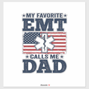 Favourite EMT Calls Me Dad Vintage Patriotic Shirt