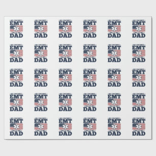 Favourite EMT Calls Me Dad Vintage Patriotic Shirt Wrapping Paper