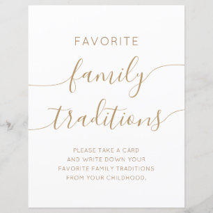 Favourite Family Tradition Baby Shower sign Game