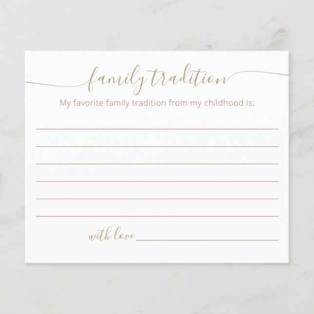 Favourite Family Tradition card Baby Shower party (Front)