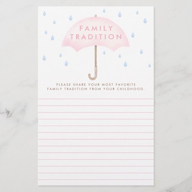 Favourite Family Tradition Watercolor Baby Shower (Front)