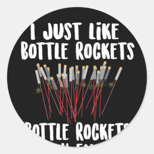 Favourite Fireworks Bottle Rockets Classic Round Sticker